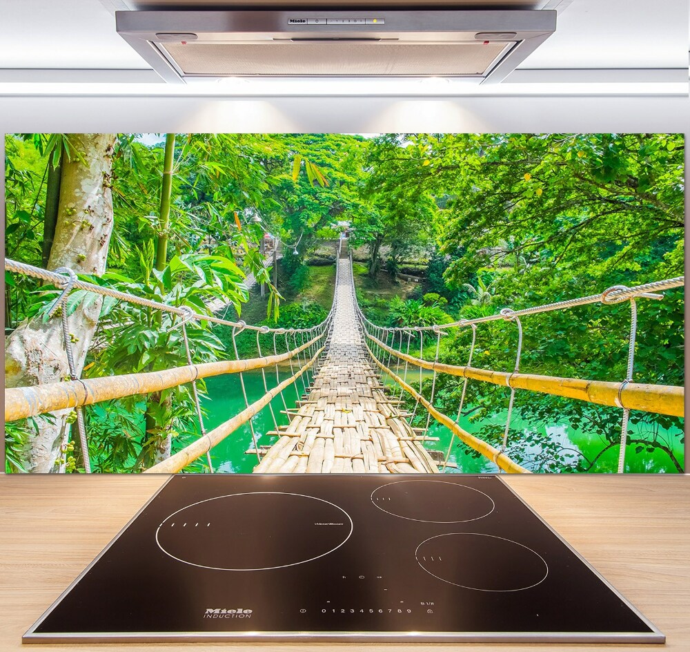 Kitchen splashback Bamboo forest bridge