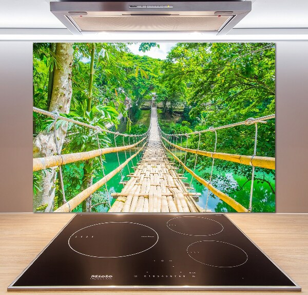 Kitchen splashback Bamboo forest bridge