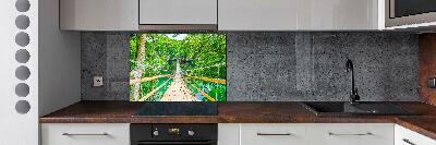 Kitchen splashback Bamboo forest bridge