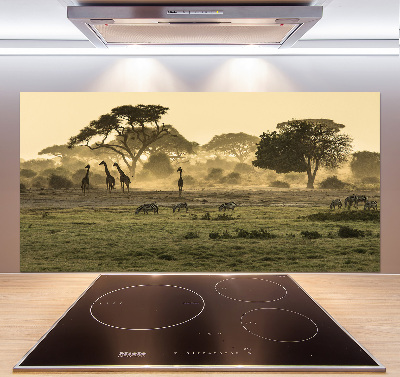 Kitchen splashback Giraffes in the savanna