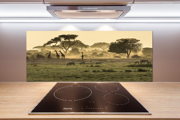 Kitchen splashback Giraffes in the savanna