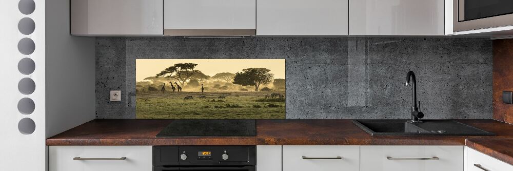 Kitchen splashback Giraffes in the savanna