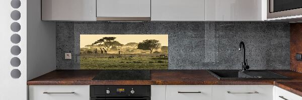 Kitchen splashback Giraffes in the savanna