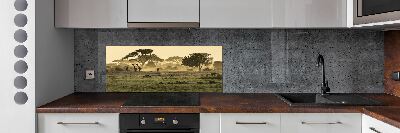 Kitchen splashback Giraffes in the savanna