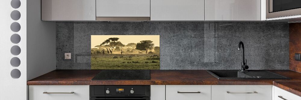 Kitchen splashback Giraffes in the savanna