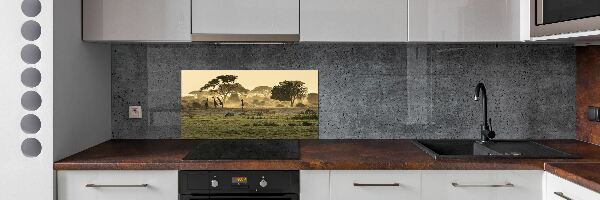 Kitchen splashback Giraffes in the savanna