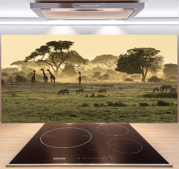 Kitchen splashback Giraffes in the savanna