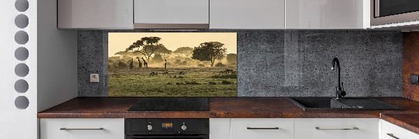 Kitchen splashback Giraffes in the savanna