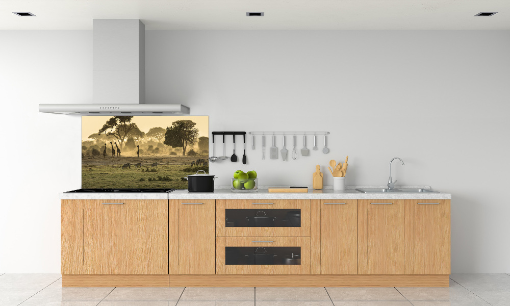 Kitchen splashback Giraffes in the savanna