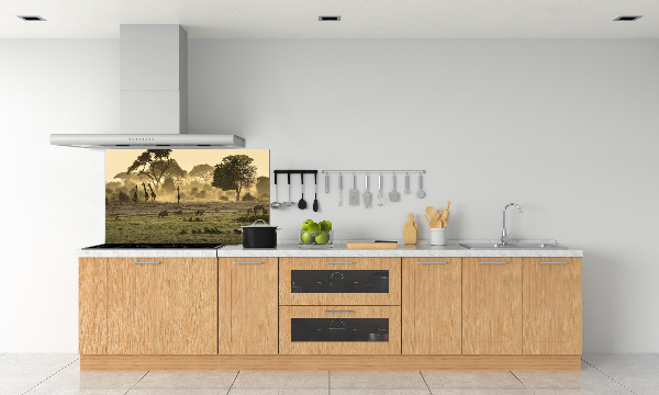 Kitchen splashback Giraffes in the savanna