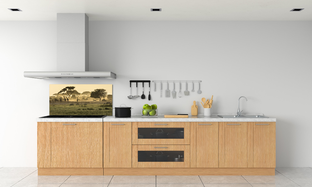 Kitchen splashback Giraffes in the savanna