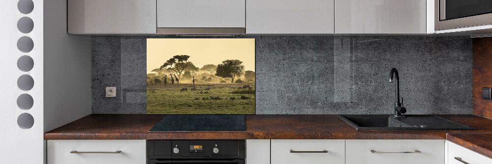 Kitchen splashback Giraffes in the savanna