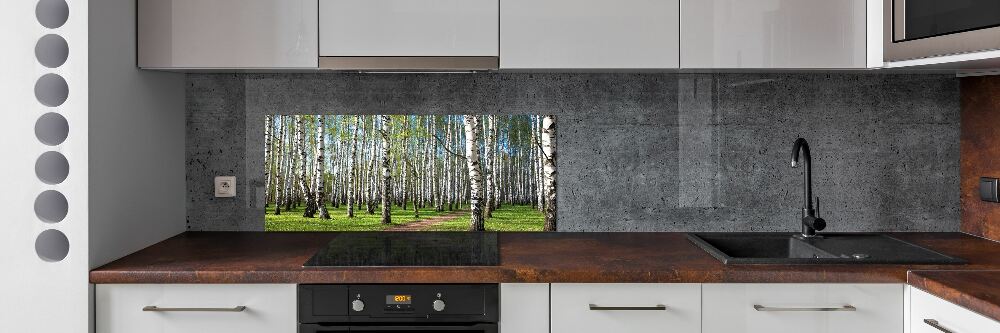 Kitchen wall panels Birch forest