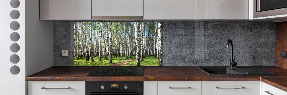 Kitchen wall panels Birch forest