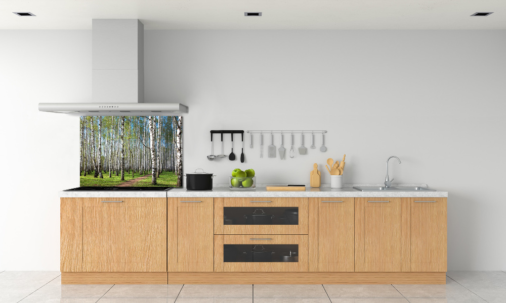 Kitchen wall panels Birch forest