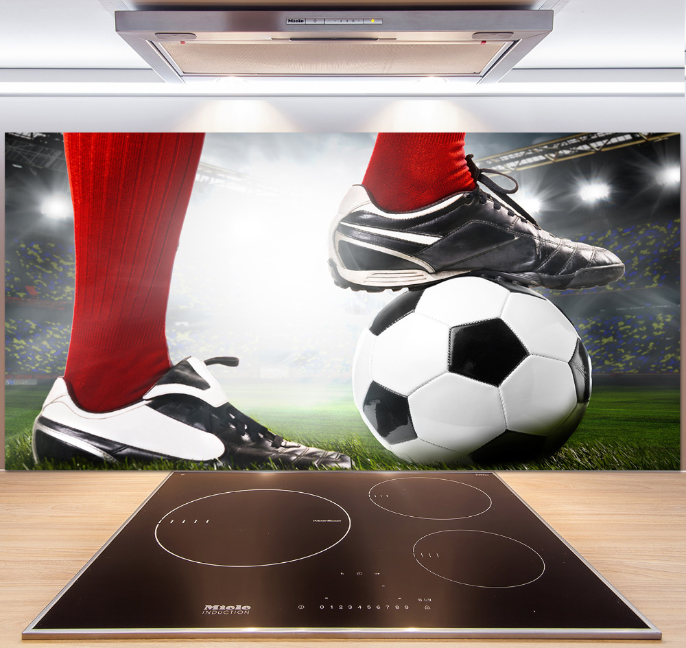 Cooker splashback Footballer's legs