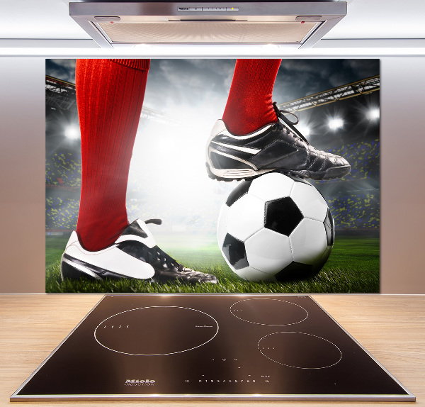 Cooker splashback Footballer's legs