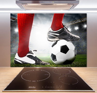 Cooker splashback Footballer's legs