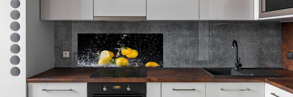 Kitchen splashback Lemons and water