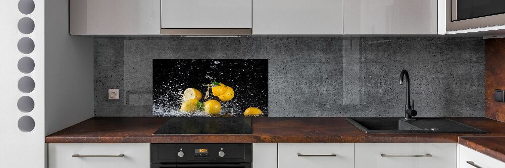 Kitchen splashback Lemons and water