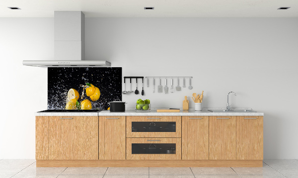 Kitchen splashback Lemons and water