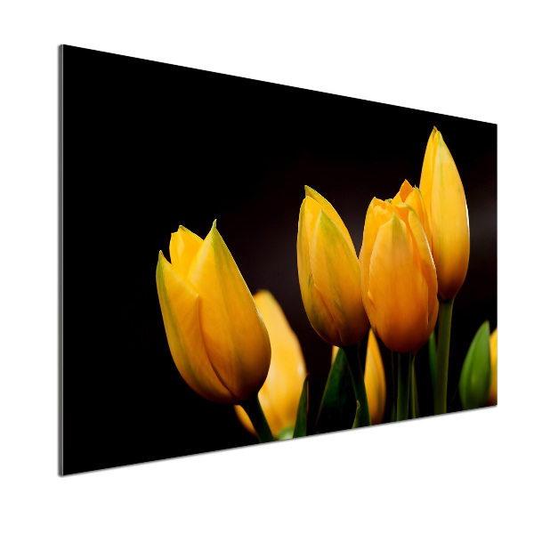 Kitchen splashback Yellow tulips