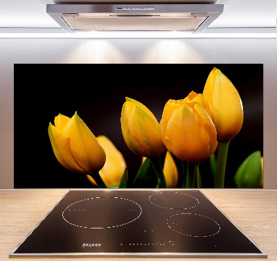 Kitchen splashback Yellow tulips