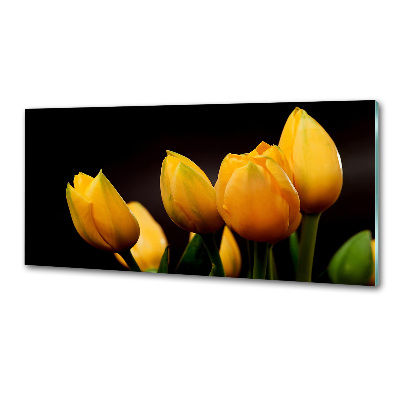 Kitchen splashback Yellow tulips