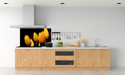 Kitchen splashback Yellow tulips