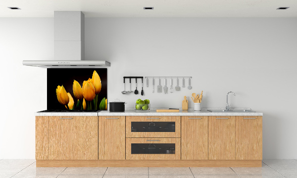 Kitchen splashback Yellow tulips