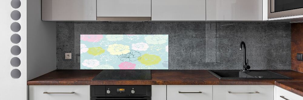 Cooker splashback Roses