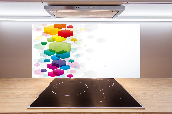 Cooker splashback Colorful cubes