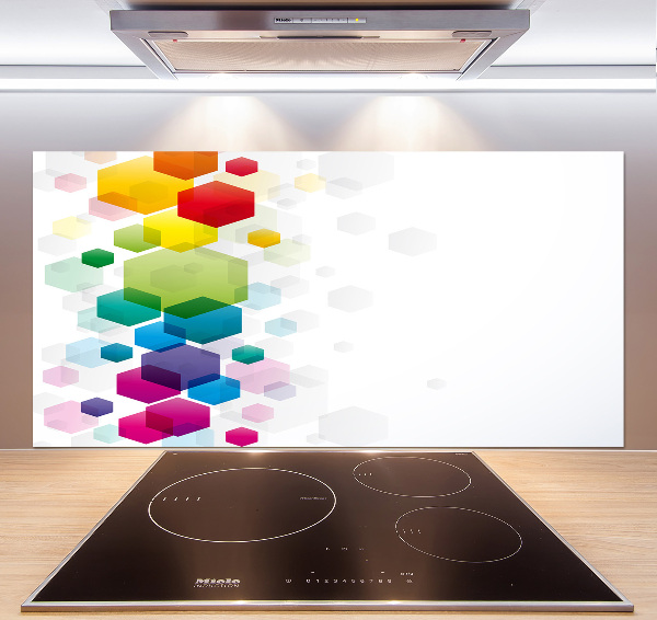 Cooker splashback Colorful cubes