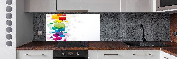 Cooker splashback Colorful cubes