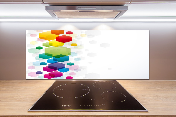 Cooker splashback Colorful cubes