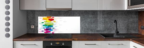 Cooker splashback Colorful cubes