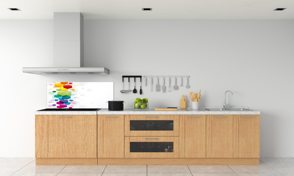 Cooker splashback Colorful cubes