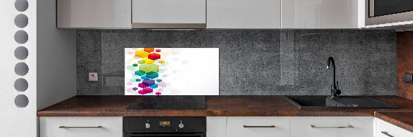 Cooker splashback Colorful cubes