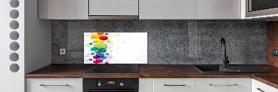 Cooker splashback Colorful cubes