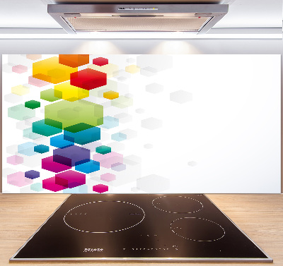 Cooker splashback Colorful cubes