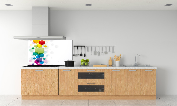 Cooker splashback Colorful cubes