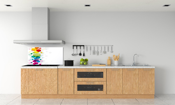 Cooker splashback Colorful cubes