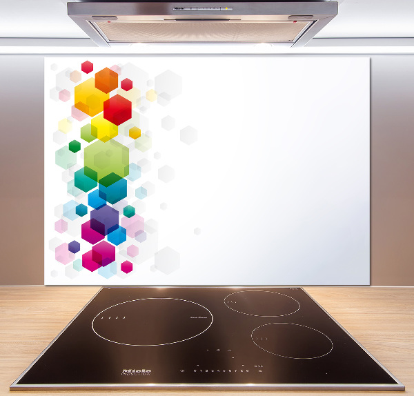 Cooker splashback Colorful cubes