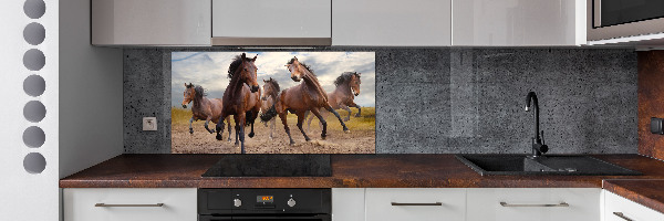 Cooker splashback Five horses