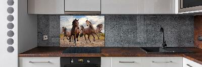 Cooker splashback Five horses