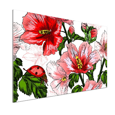 Cooker splashback Hibiscus