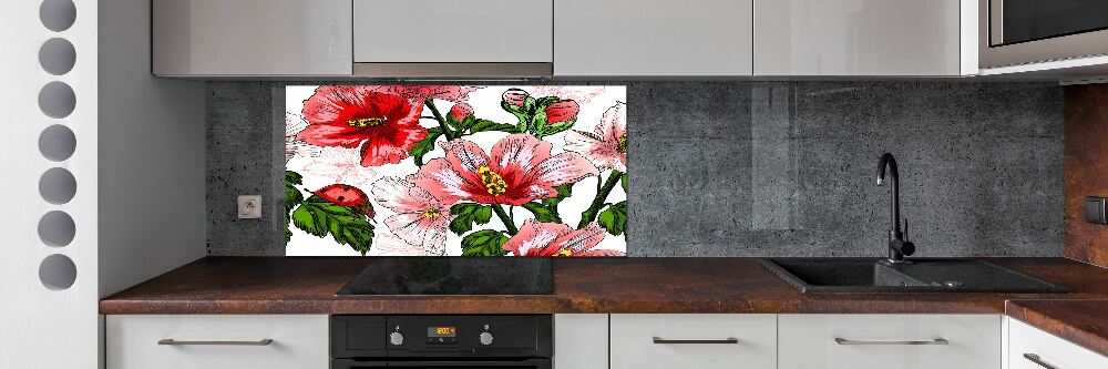 Cooker splashback Hibiscus