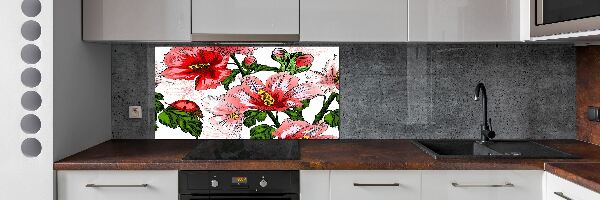 Cooker splashback Hibiscus