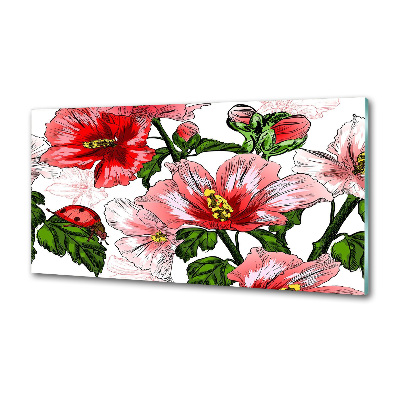 Cooker splashback Hibiscus