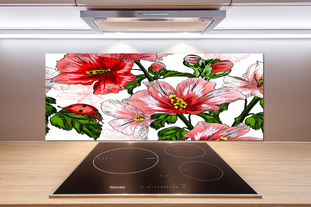 Cooker splashback Hibiscus